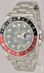 1998 Rolex GMT-Master II U-SERIAL 40mm Stainless Steel Coke Red Watch 16710