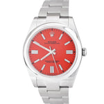 BRAND NEW MAY 2021 Rolex Oyster Perpetual 41mm CORAL RED Oyster Watch 124300