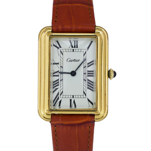 Vintage Cartier Tank Jumbo Stepped Case Gold Plated Manual 27x37mm 1543 Watch