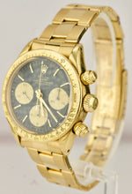 Vintage Rolex Daytona Cosmograph 6265 Black 37mm 18K Yellow Gold Oyster Watch