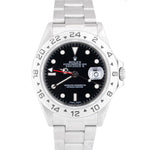 2007 Rolex Explorer II SEL NO-HOLES Stainless Black Date GMT 40mm Watch 16570