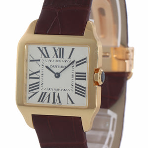 Cartier Santos Dumont 2787 18k Yellow Gold 28mm Ivory Roman Quartz Watch Box