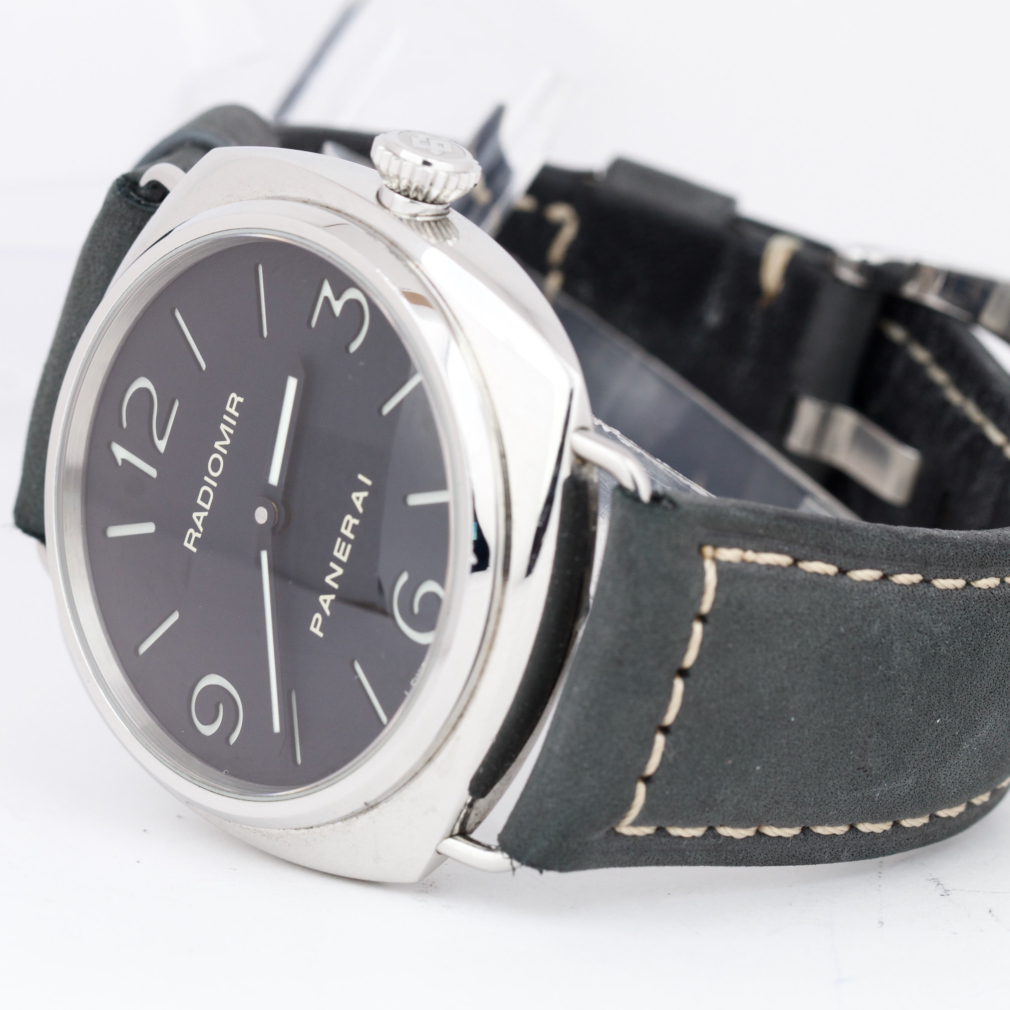 Panerai Radiomir Base Black PAM 210 N Manual 45mm Leather Watch PAM002