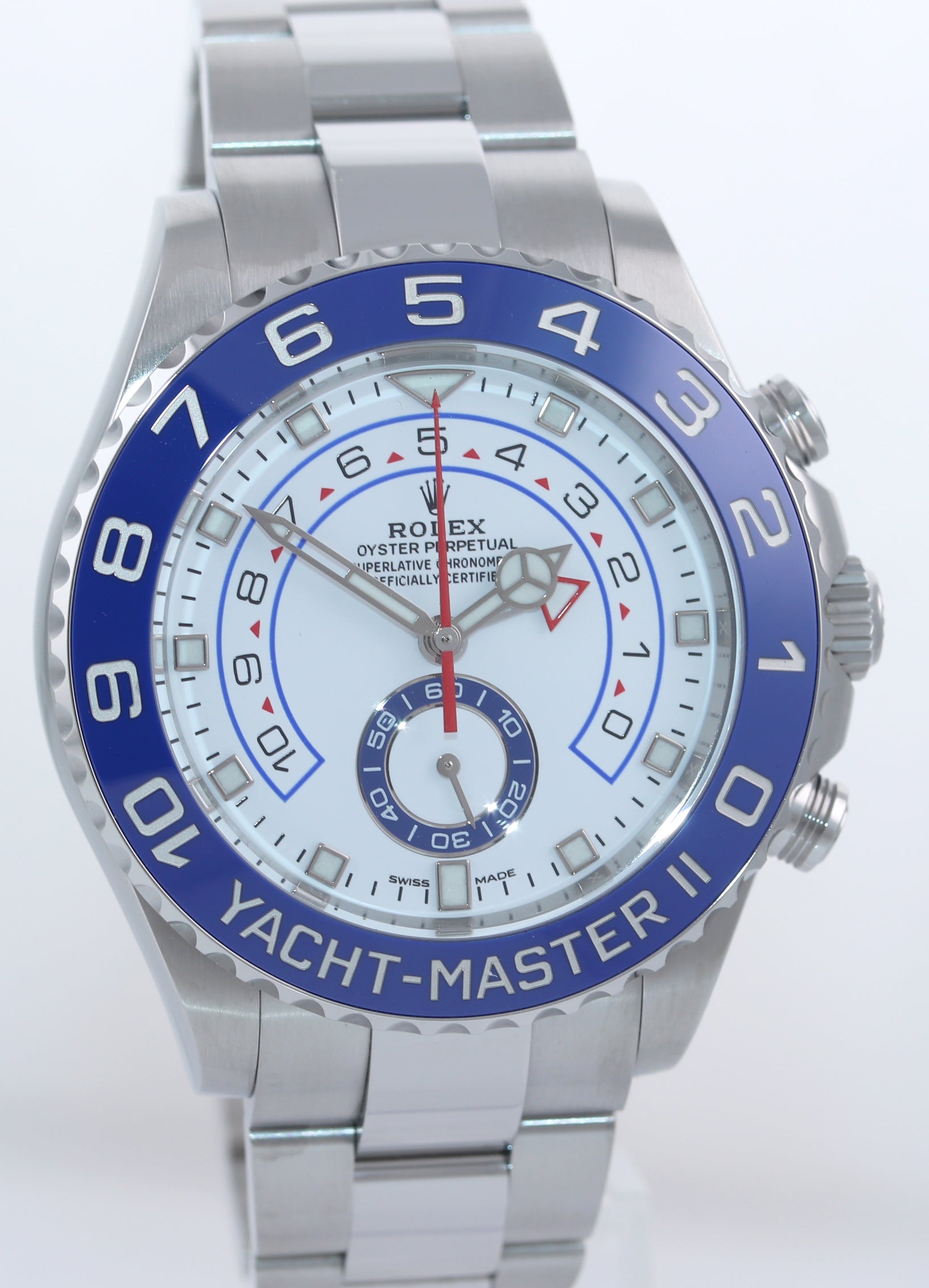 MINT 2021 Rolex Yacht-Master 2 NEW MERCEDES HANDS Steel Blue 116680 Watch Box