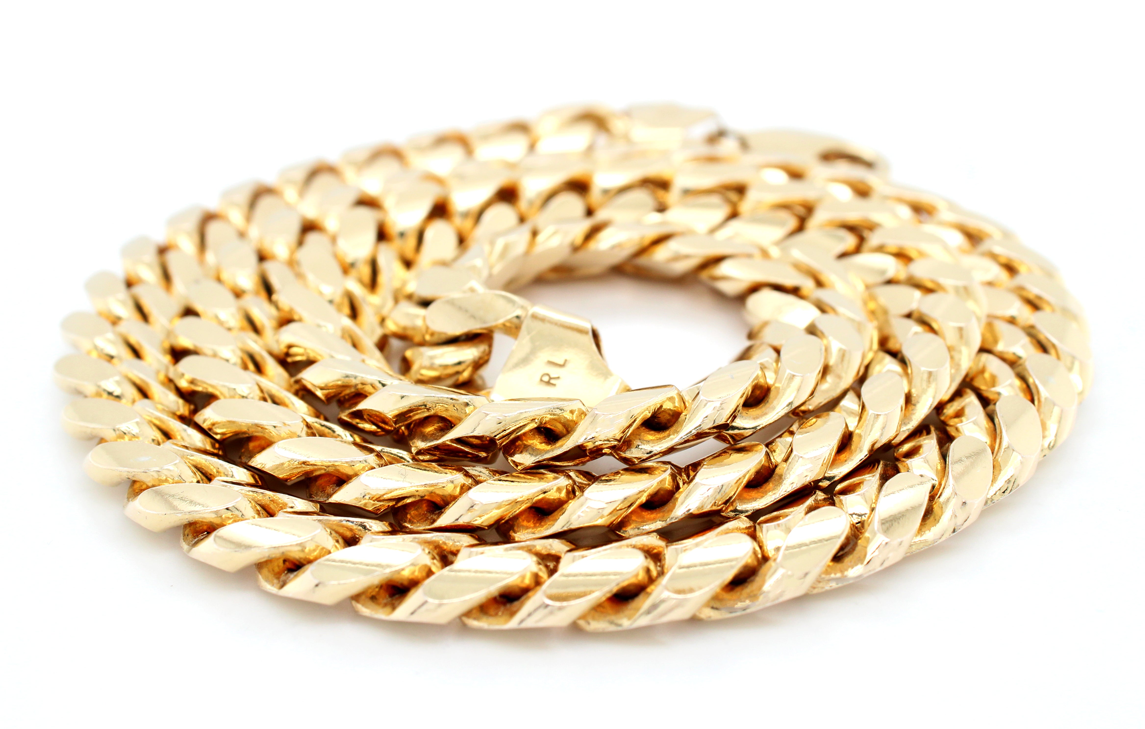 Men’s Real Solid 14k Gold Plated 925 Sterling Silver Presidential Link  Bracelet