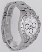 UNPOLISHED PAPERS Rolex Daytona Cosmograph SEL White Steel 40mm Watch 16520 B+P