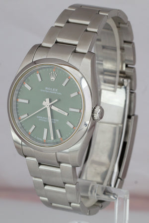 Rolex Oyster Perpetual Olive Green Stainless Steel 34mm Watch 114200 w/ BOX