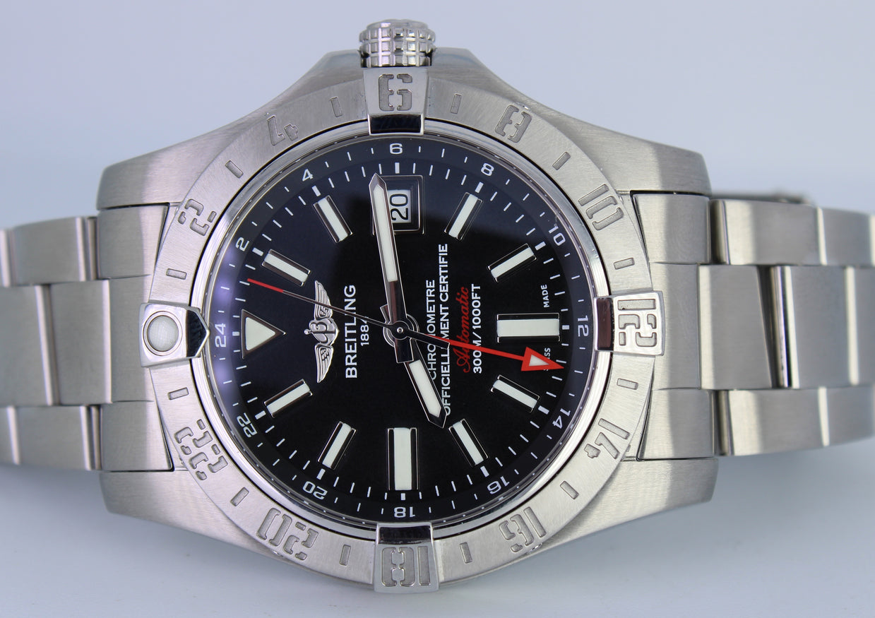 Breitling avenger 2 outlet gmt black steel