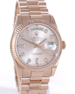 Rolex President Day Date Rose Gold 36mm 118235 Diamond Heavy Band Watch Box