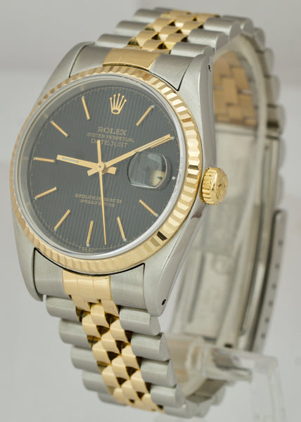 Rolex Oyster Perpetual Datejust Black Tapestry Dial Watch