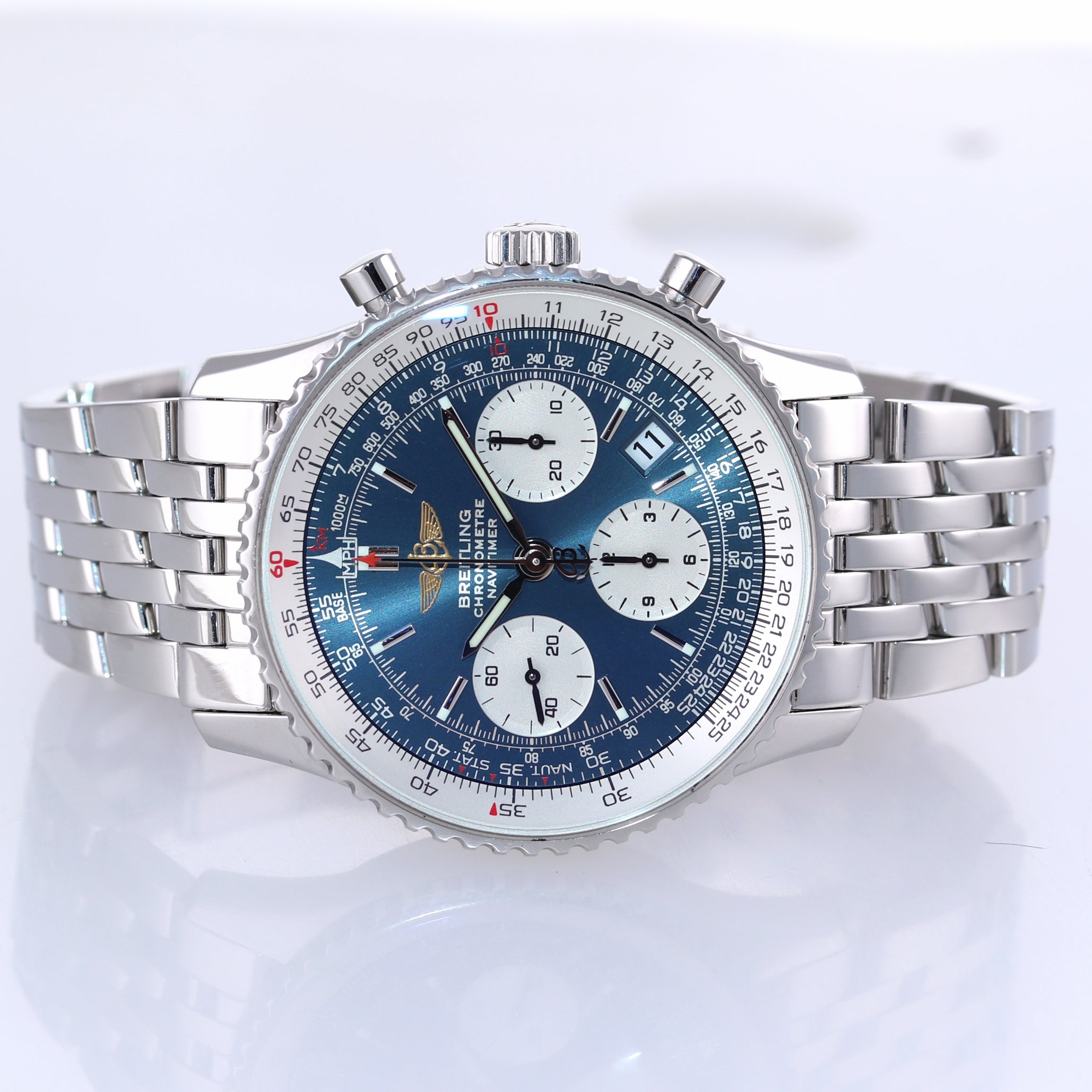 MINT PAPERS Breitling Navitimer Chronograph 42mm Blue Dial A23322 Date