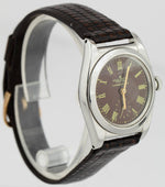 Vintage Rolex Oyster Perpetual Brown Stainless Steel Bubbleback 32mm Watch