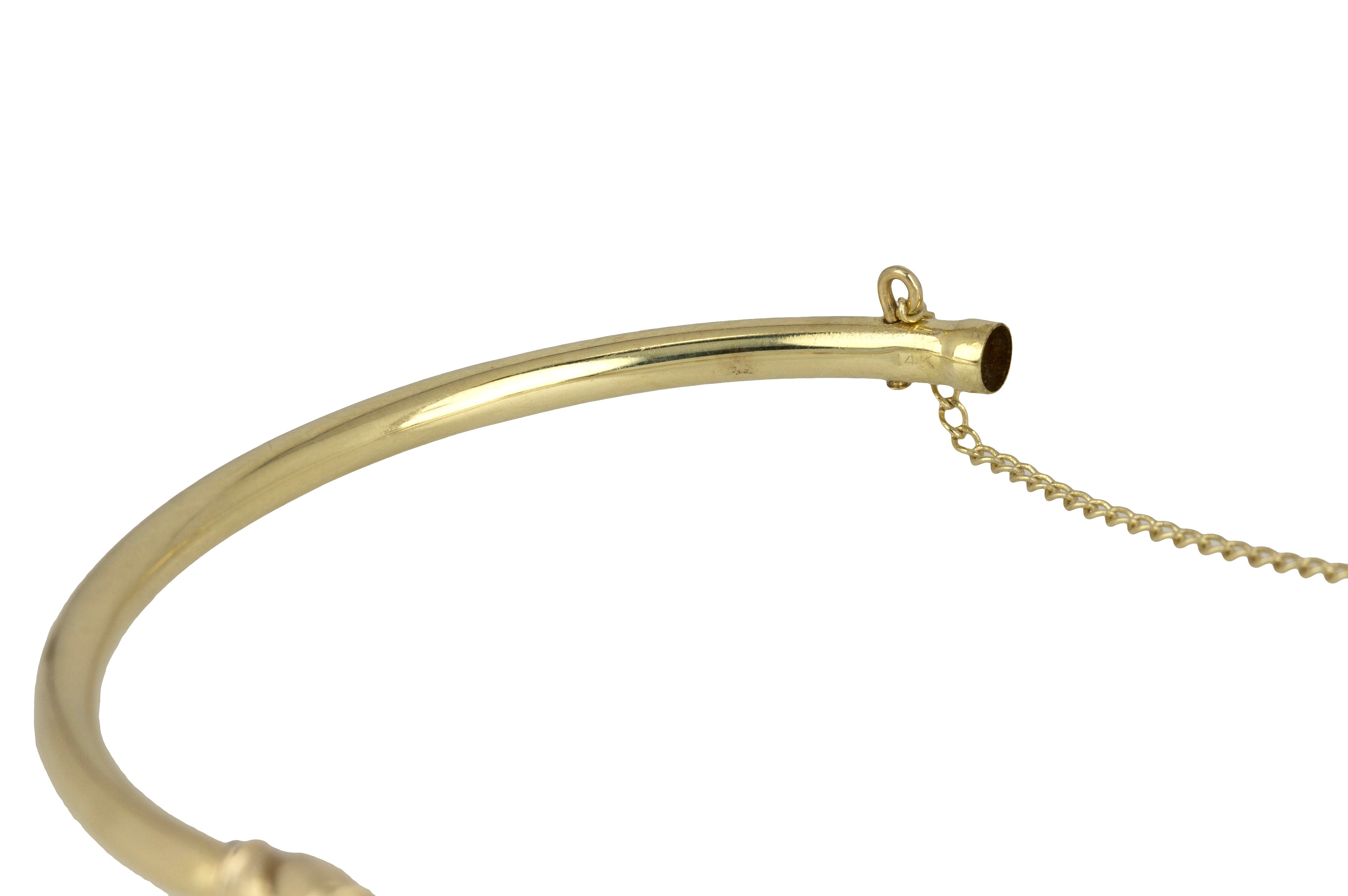 Sapphire & Diamond Snake Bangle Bracelet 14K Yellow Gold