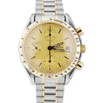 Men's Omega Speedmaster 38mm Date Chronograph Two-Tone Champagne Dial 175.0043