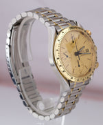 Men's Omega Speedmaster 38mm Date Chronograph Two-Tone Champagne Dial 175.0043