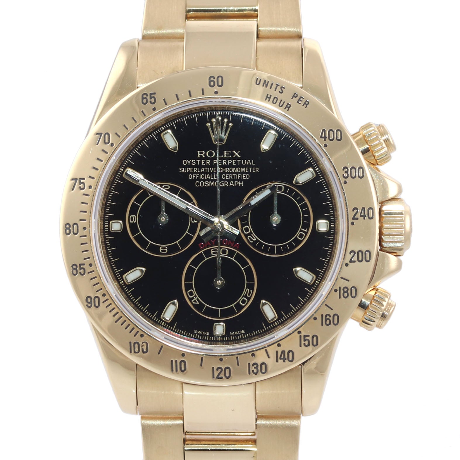 2008 MINT Rolex Daytona Cosmograph 116528 Black Dial 18K Yellow Gold 40mm Watch