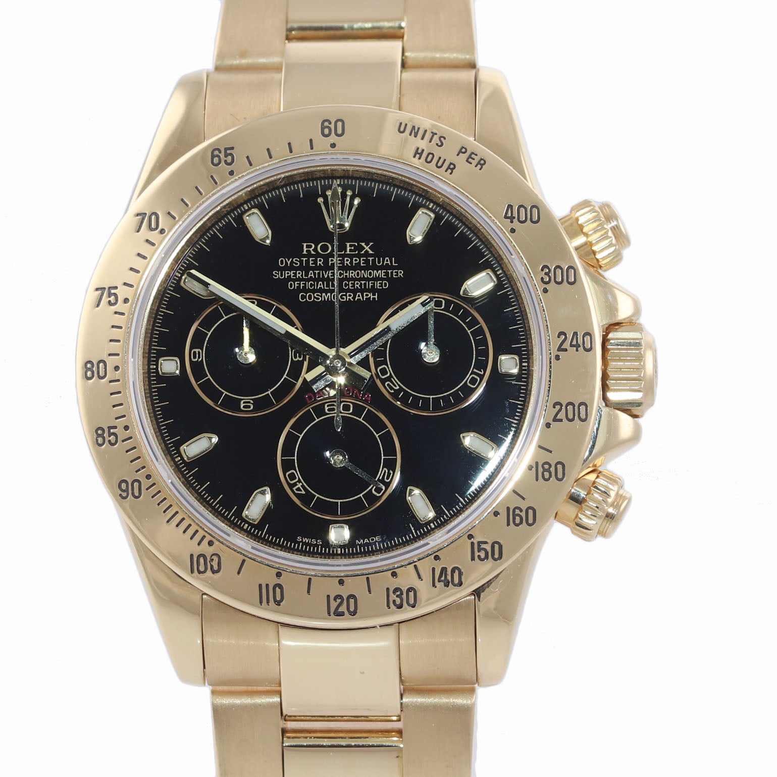 2008 MINT Rolex Daytona Cosmograph 116528 Black Dial 18K Yellow Gold 40mm Watch