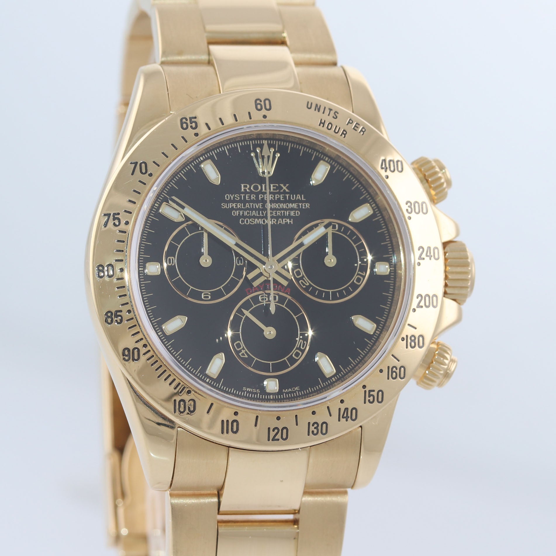 2008 MINT Rolex Daytona Cosmograph 116528 Black Dial 18K Yellow Gold 40mm Watch