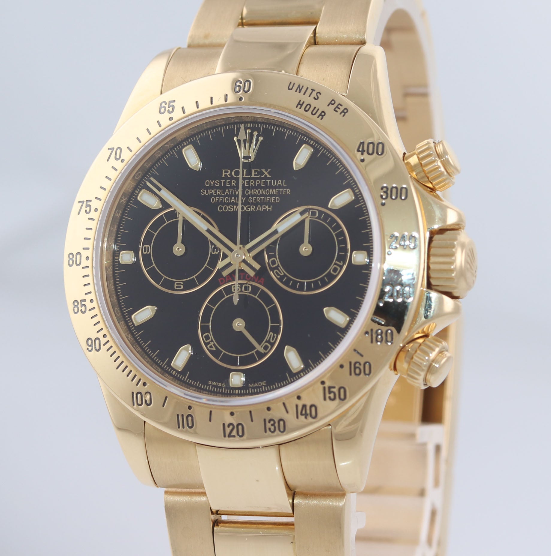 2008 MINT Rolex Daytona Cosmograph 116528 Black Dial 18K Yellow Gold 40mm Watch