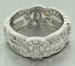 Vintage 1.28ctw Diamond Eternity Band Ring - 18k Solid White Gold - Size 7