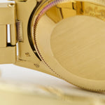 Rolex Date 15037 14K Yellow Gold 34mm BLUE DIAMOND Dial Fluted Oyster Watch