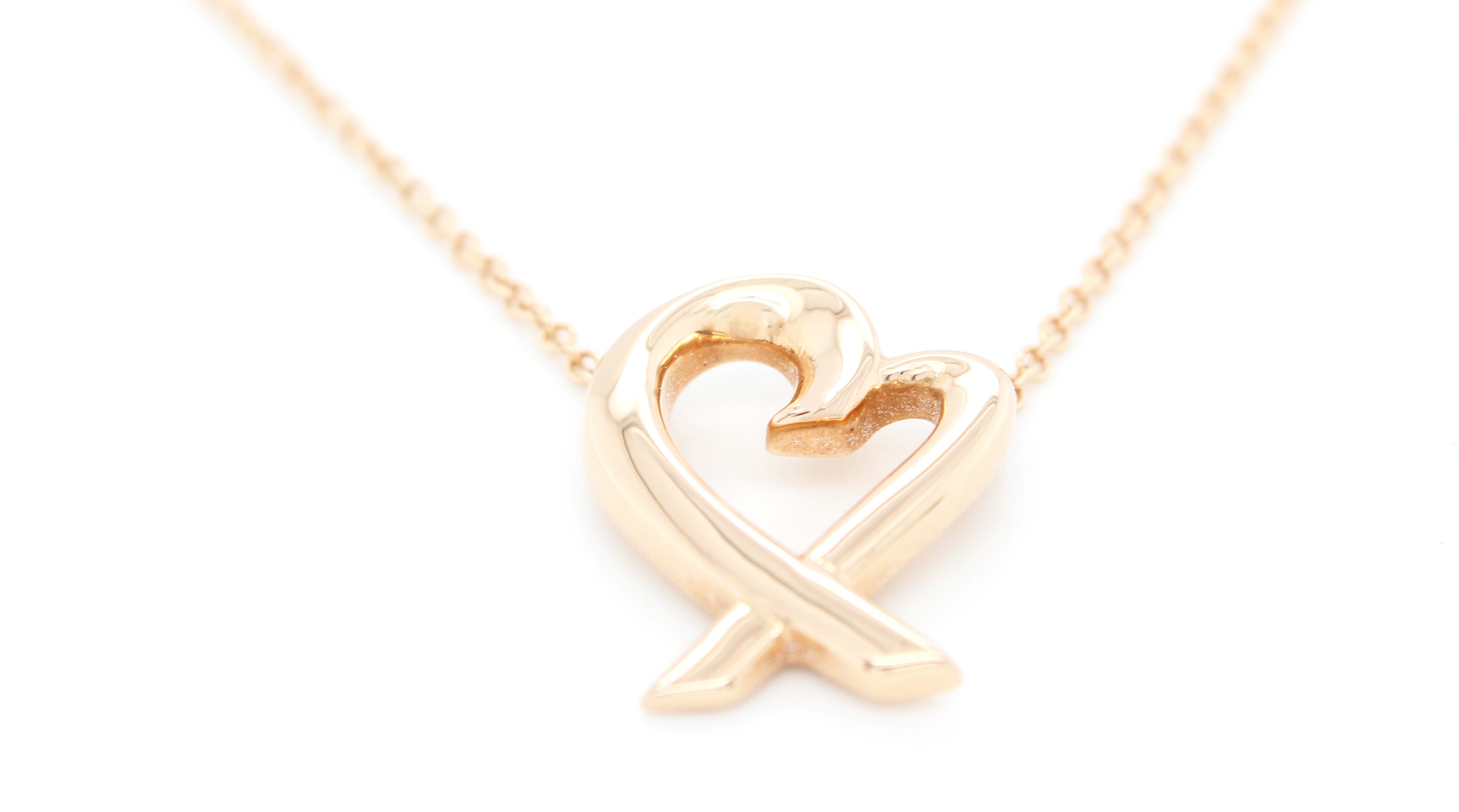 Tiffany & Co. Paloma Picasso 18k Rose Gold Loving Heart Pendant 16 Ne