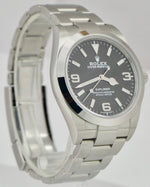 2020 Rolex Explorer I Black 369 FULL LUME MK2 Stainless 39mm 214270 Watch B+P
