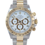 MINT Rolex Daytona 16523 Zenith Two Tone 18 Yellow Gold White Dial SEL Bracelet