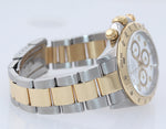 MINT Rolex Daytona 16523 Zenith Two Tone 18 Yellow Gold White Dial SEL Bracelet