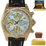 PAPERS Breitling Windrider Cockpit Chrono 18k Yellow Gold 39mm MOP K13358 Watch