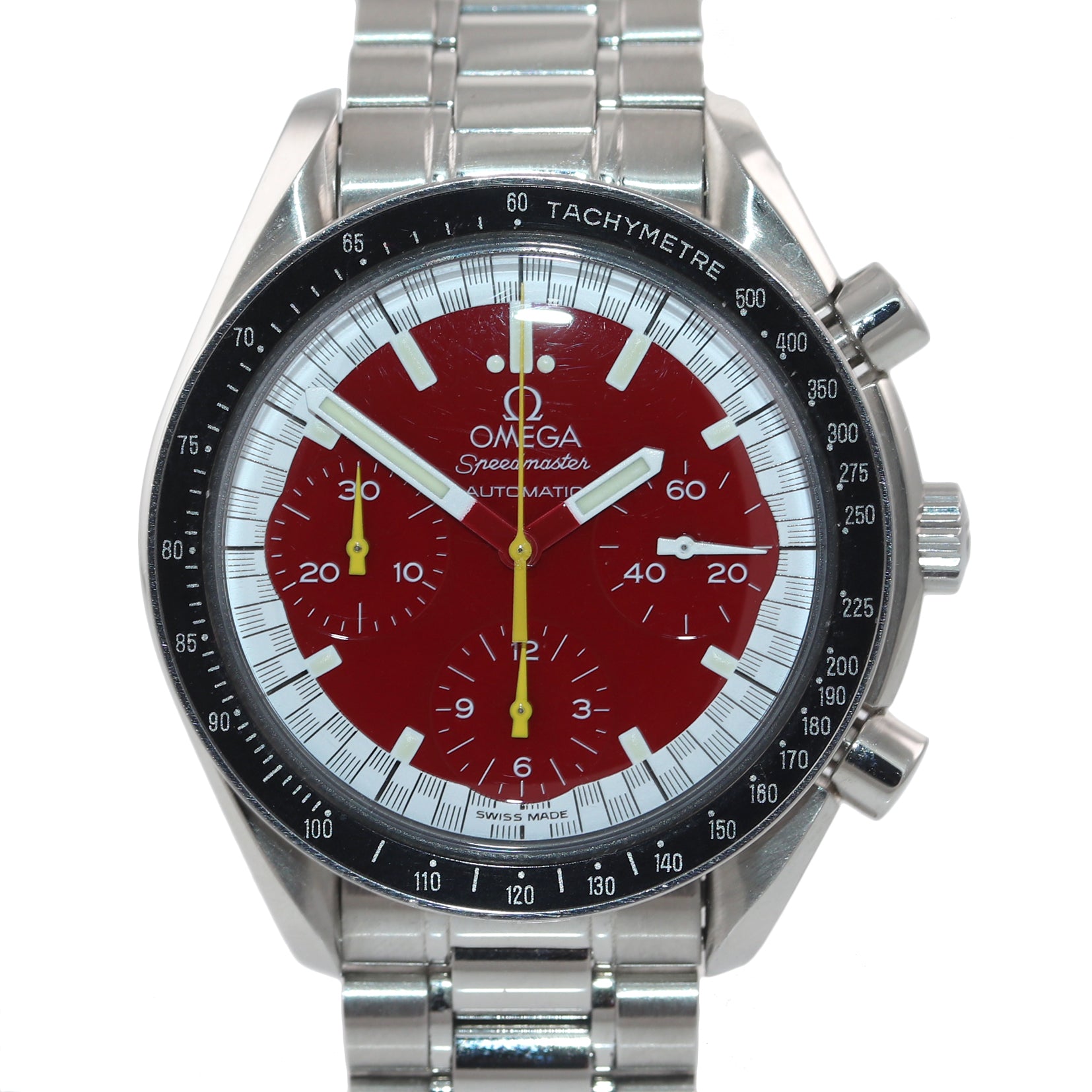 Omega Speedmaster Michael Schumacher Red Steel 39mm Chronograph Watch