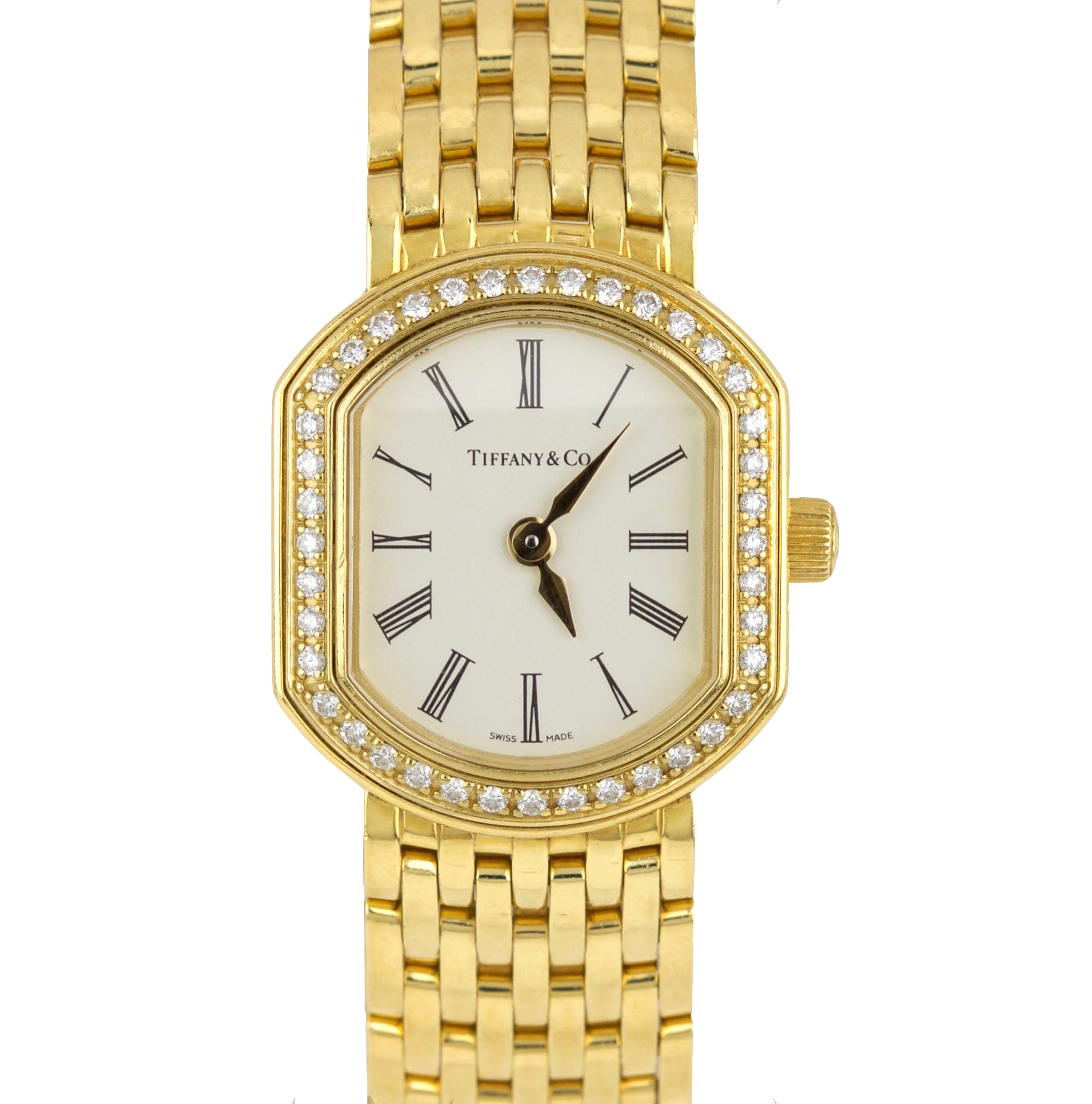 Tiffany & Co. Mark Coupe Medium 18K Yellow Gold Quartz Diamond Watch 1