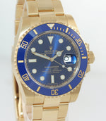 2020 PAPERS Rolex Sunburst Blue Ceramic 116618 18k Yellow Gold Watch Box