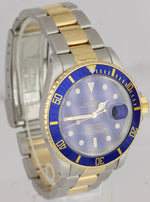 Rolex Submariner Date 16613 18K Two-Tone Gold Stainless Steel 40mm Blue Watch