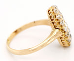 1860s Victorian 1.00ctw Diamond Cluster Cocktail Ring in Assay 14k Yellow Gold