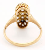 1860s Victorian 1.00ctw Diamond Cluster Cocktail Ring in Assay 14k Yellow Gold