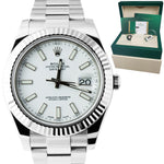 Rolex DateJust II 41mm White 41mm Fluted Stainless Steel Oyster Watch 116334