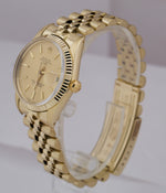 Rolex Date 15037 18K Yellow Gold 34mm Champagne Dial Jubilee Watch BOX PAPERS