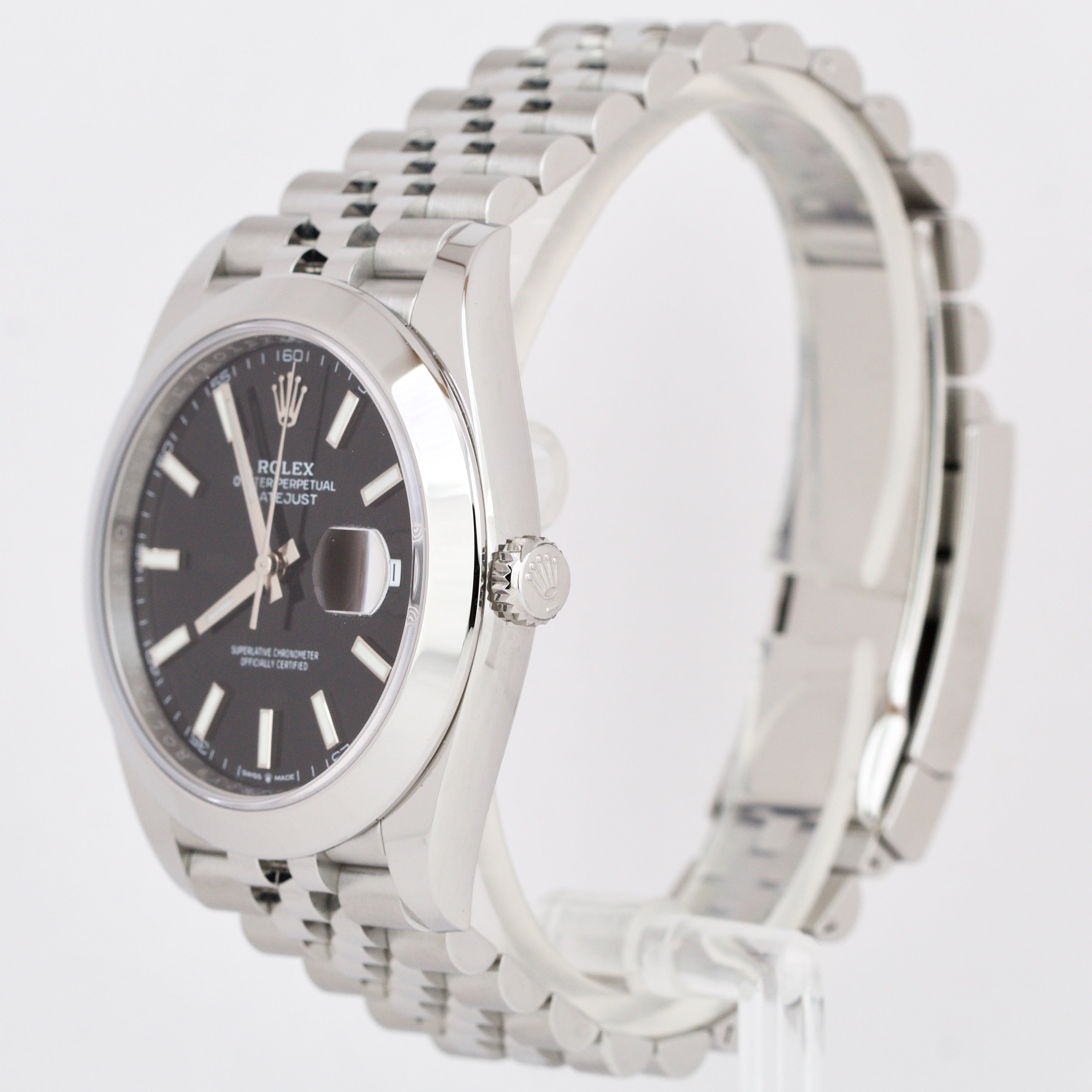 NEW Rolex Datejust 126234 Stainless Steel and White Gold Watch with Black  Diamond Dial Jubilee 2023