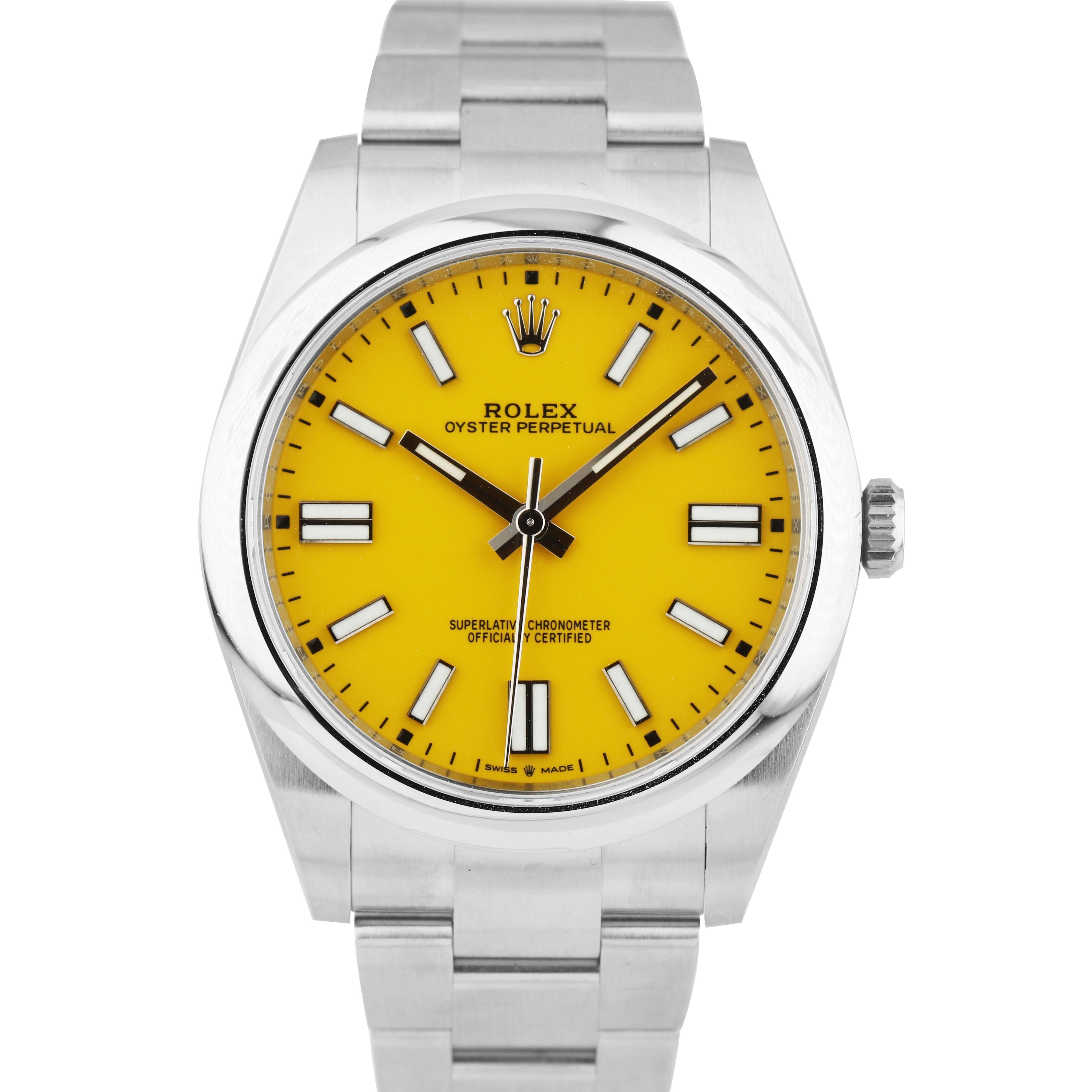 Rolex oyster perpetual 2021 yellow sale