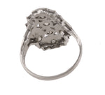 Ladies Antique Art Deco 14K White Gold 0.78ctw Diamond Filigree Cocktail Ring