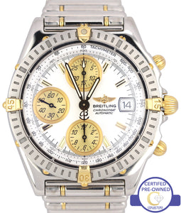 Breitling Chronomat 40mm Stainless Steel Gold White B13350 Chronograph Watch