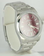 MINT Rolex Oyster Perpetual Red Grape 36mm Stainless 116000 Watch