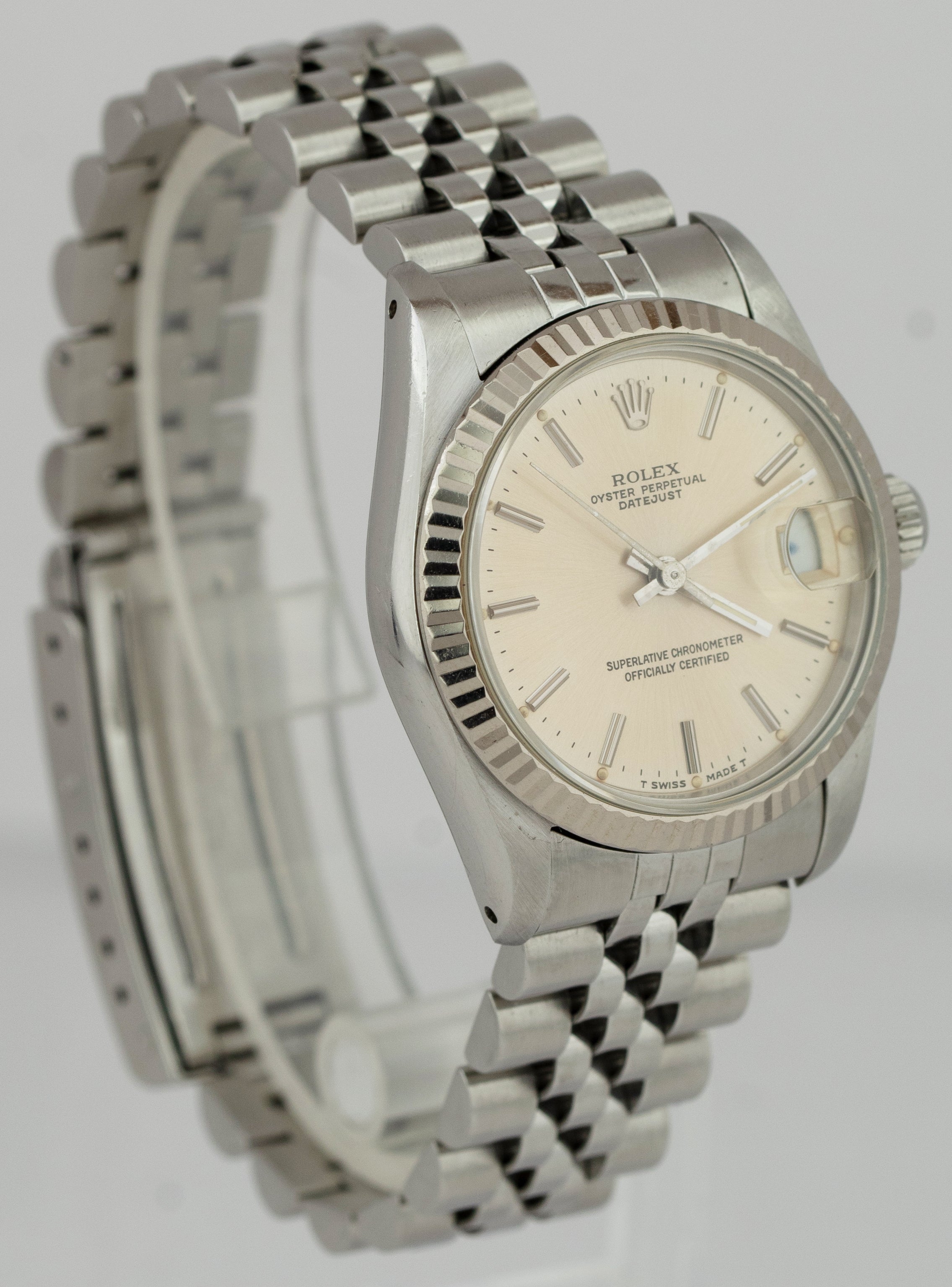 Rolex DateJust 31mm Silver Midsize Silver Stainless Steel Jubilee Watch 68274