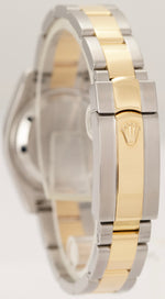 Ladies Rolex DateJust PAPERS Silver Diamond Dial Two-Tone 26mm Watch 179173 B+P