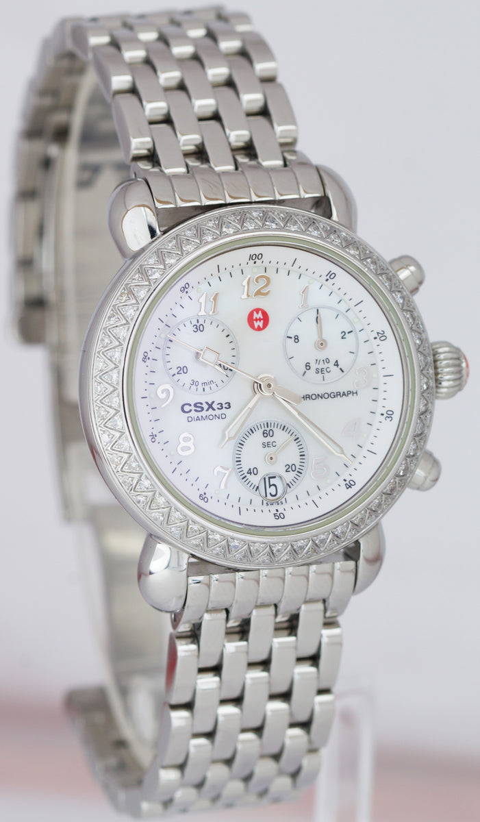 Michele CSX33 DIAMOND Mother Of Pearl Stainless 33mm