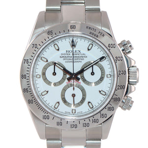 MINT Rolex Daytona Cosmograph 116520 White Steel Chronograph Z 40mm Watch 