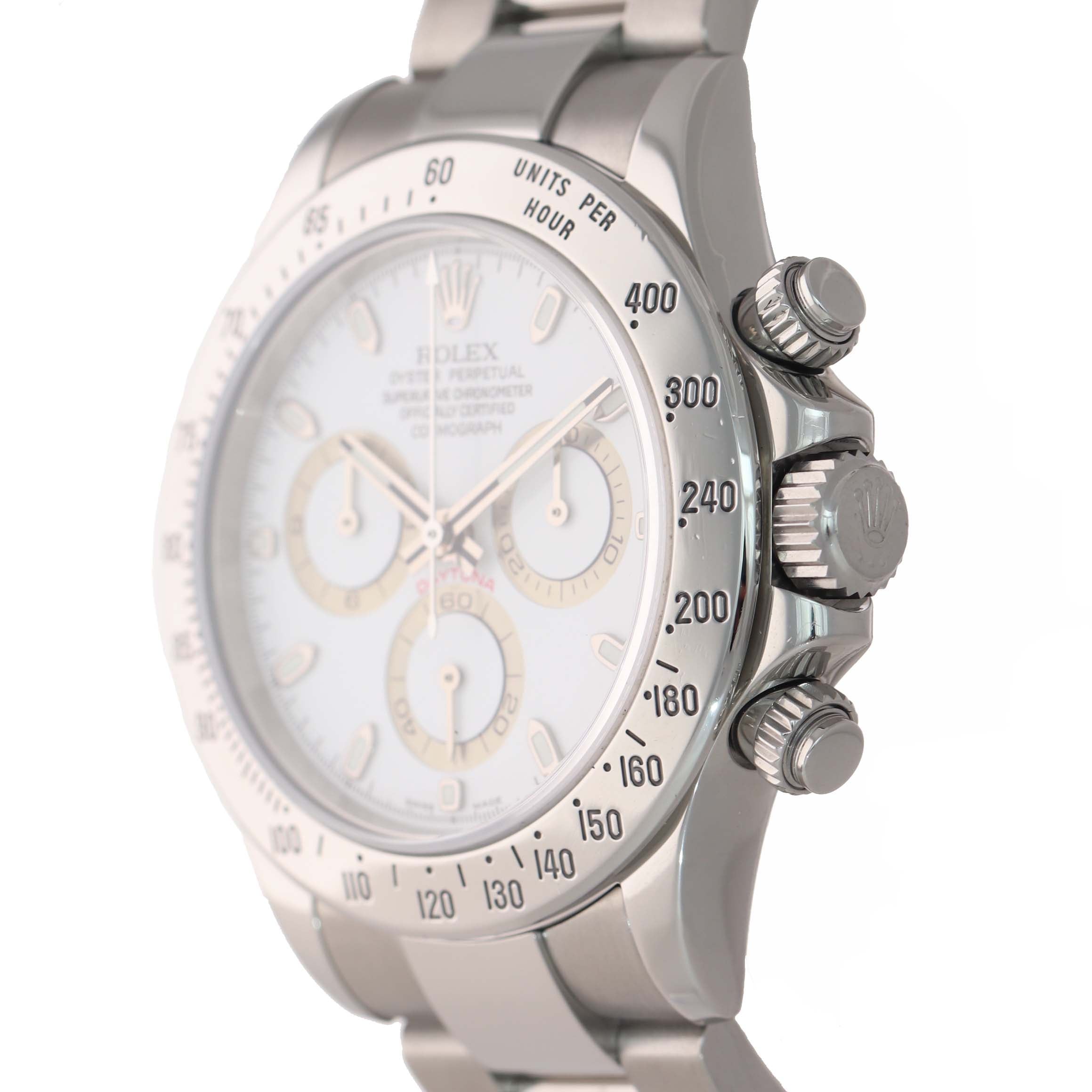 MINT Rolex Daytona Cosmograph 116520 White Steel Chronograph Z 40mm Watch 