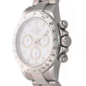 MINT Rolex Daytona Cosmograph 116520 White Steel Chronograph Z 40mm Watch 