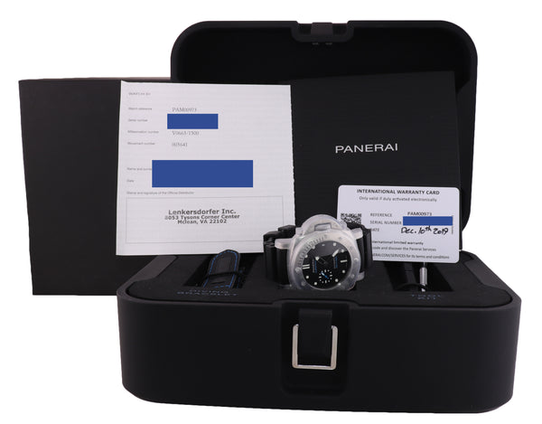 PAPERS Panerai Submersible 42mm PAM00973 Steel Blue Black PAM 973 Watc